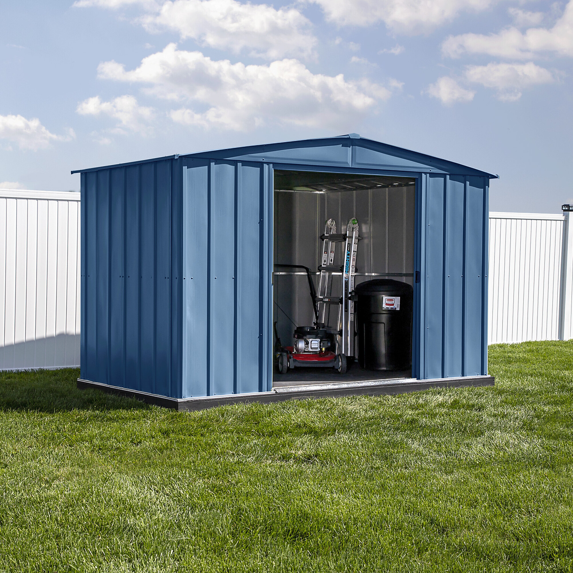 Arrow Storage Products, Classic Steel Shed 8x8 Blue Grey CLG88BG, Length 8 ft, Width 8 ft, Model# CLG88BG